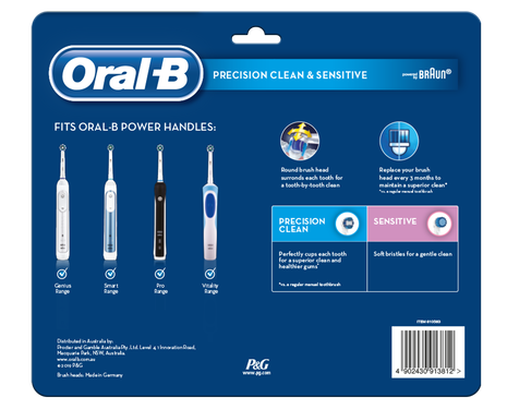 Precision Clean 6 Pack & Sensitive 2 Pack Electric Toothbrush Replacement Head Refills 8 Pack